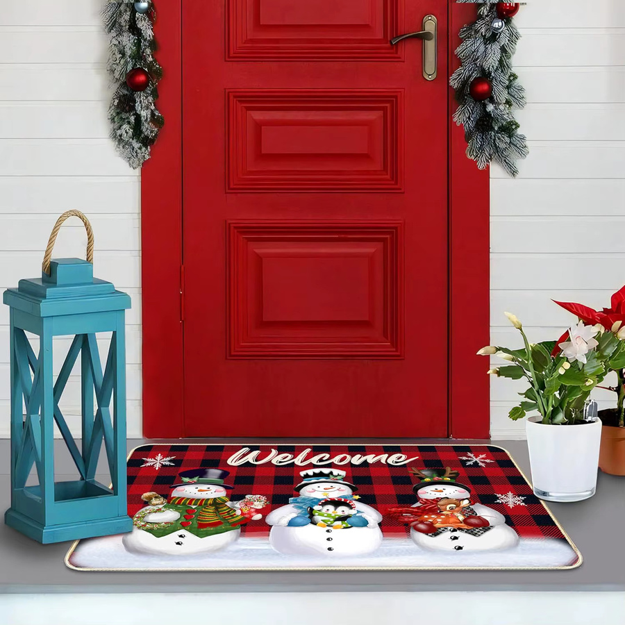VIKAMA Frohe Weihnachten Fußmatte, rutschfeste Willkommensmatte für den Innenbereich, Mehrfarbig, B/T: 60 x 40 cm - Bild 3
