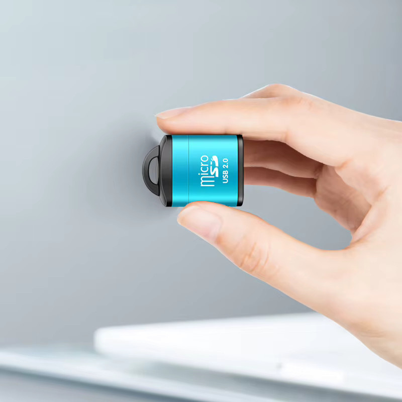 OULLX USB Micro SD Kartenleser als Schlüsselanhänger mit TF Karten Adapter in Rot für Computer, Laptop und Auto Lautsprecher - Bild 3