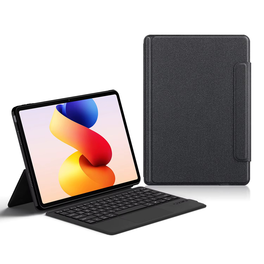 AJIUYU Smart TouchPad Bluetooth Tastatur mit Folio Abdeckung für Xiaomi Redmi Pad Pro 12,1 Zoll in Schwarz - Bild 2