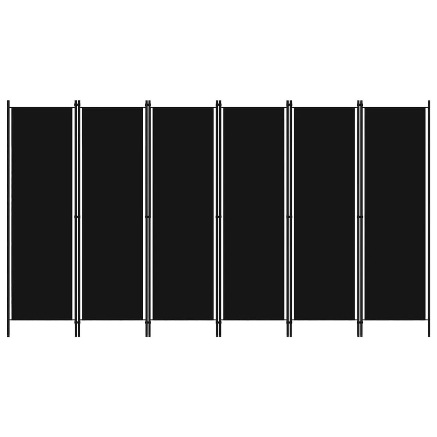 vidaXL 6-teiliger Raumteiler aus pulverbeschichtetem Eisen in Schwarz, B/H: 300 x 180 cm - Bild 2