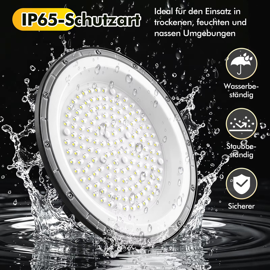 Ultrahelles UFO-LED-Hallenlicht in Weiß, IP65 wasserdicht, 500W Industriebeleuchtung für Werkstätten und Garagen - Bild 2