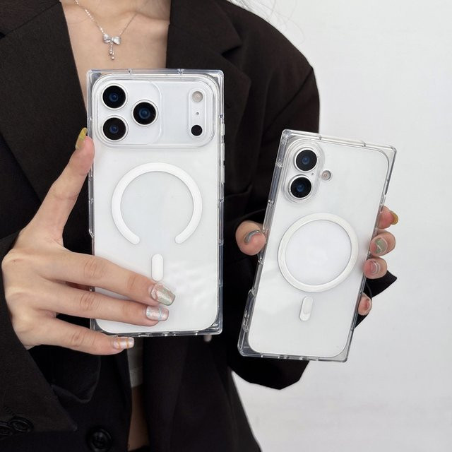 Minimalis Transparente Magnetische Kabellose Lade-Telefonhülle für Apple iPhone 17 16 15 14 13 12 Pro Max Plus Air - Bild 1