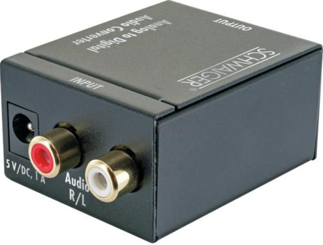 Schwaiger Audio Konverter Analog-Digital in Schwarz mit RCA, Coaxial und Toslink Anschluss - Bild 1