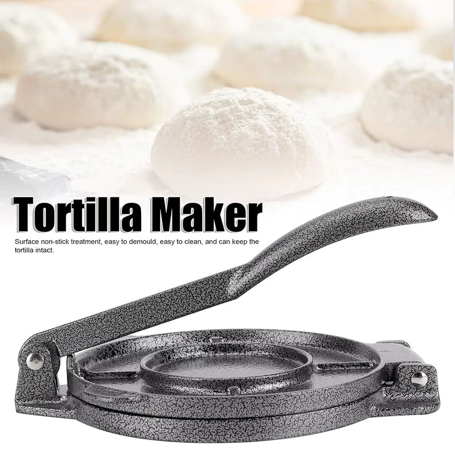 LMETJMA Tortillapresse aus Aluminium in Grau, Robuste Teigpresse für Tortillas, Patacones, Rotis und Quesadillas - Bild 5