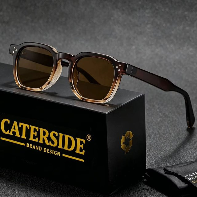 CATERSIDE Sonnenbrille, quadratisch, Vollrand, Kunststoff, braun, Unisex - Bild 1