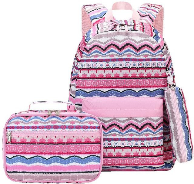 IGETBAG Schulrucksack Set mit Brotdose und Federmäppchen in verschiedenen Farben - Bild 1