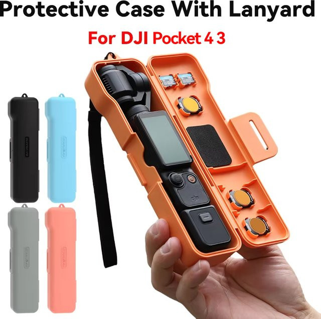DJI Sturzsichere Aufbewahrungsbox und wasserfeste Kamerahülle mit Klappabdeckung und Trageband für DJI Pocket 4 und DJI Pocket 3 - Bild 1