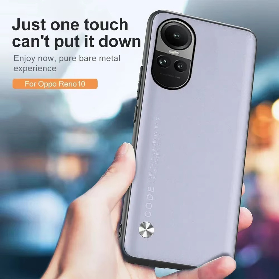 Stoßfeste Silikon-Lederhülle für Oppo Reno10 5G und Reno10 Pro in Gelb - Bild 2