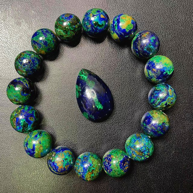 MUKO GEMS Armband, Malachit, Lapis Azurit, Perlen, Unisex - Bild 1