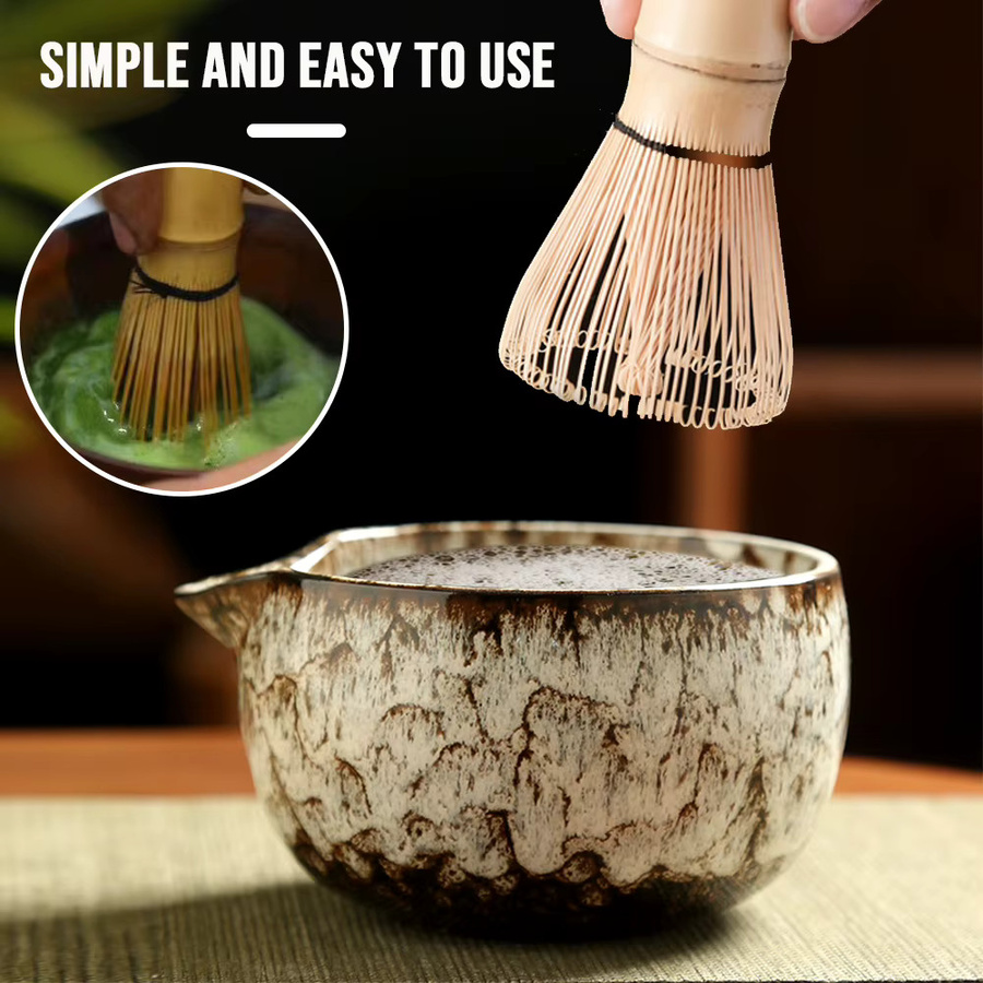 6-teiliges japanisches Matcha Tee-Set von MYVIT aus Bambus in Türkis mit Schale und Zubehör - Bild 5