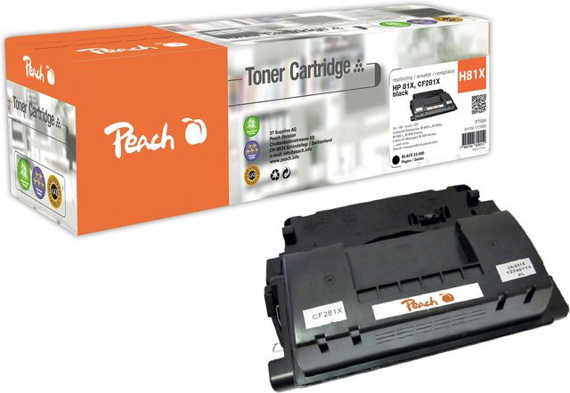 Peach HP 81X Toner XL Schwarz (wiederaufbereitet) für HP LaserJet Enterprise M 605 dn und M 605 n - Bild 1