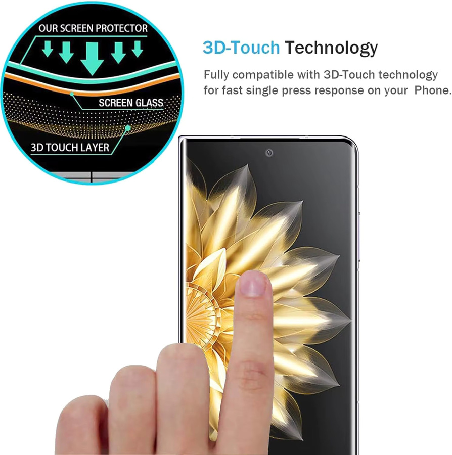 Honor Magic V2 3D gebogenes Schutzglas für das Kameraobjektiv, gehärtetes Glas, transparent - Bild 2