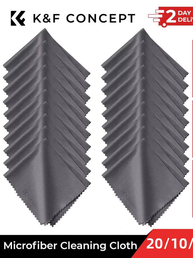 K&F CONCEPT Mikrofaser-Reinigungstücher Set in Grau, wiederverwendbare und waschbare Wischtücher für Kamera, Laptop, Handy und Brillen - Bild 6