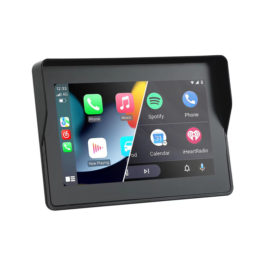 MEKEDE Motorrad Smart Display mit kabellosem CarPlay und Android Auto, 2K Dashcam mit Front- und Rückkamera, IP7 wasserdicht, GPS-Navigation und Bluetooth, Schwarz - Bild 6