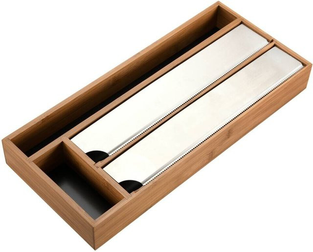 Kesper Folienspender aus Metall und Bambus in Braun B/H/L: 20,5 x 6 x 47 cm - Bild 1
