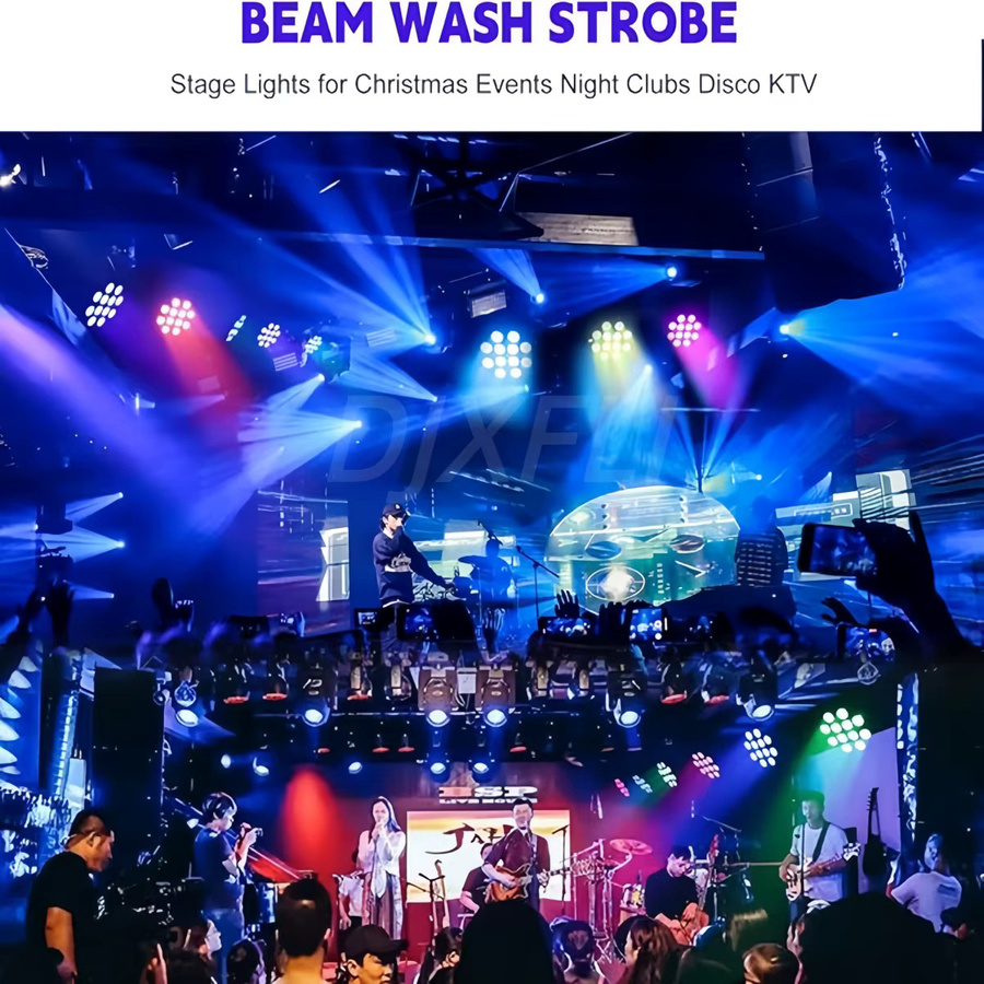 DJXFLI LED Beam RGBW 12x12W Wash Moving Head Bühnenlicht für professionelle Party- und DJ-Beleuchtung - Bild 3