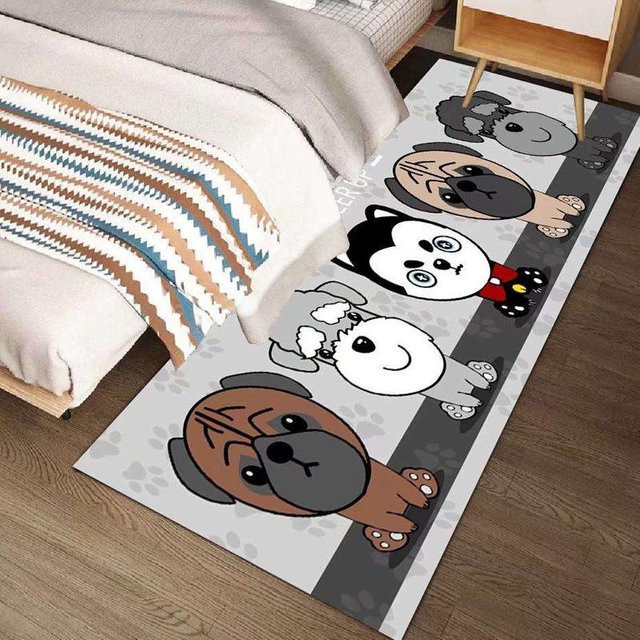 Moderner Kristall-Samt-Teppich für Schlafzimmer und Wohnzimmer in Grau, B/L: 50 x 160 cm - Bild 1