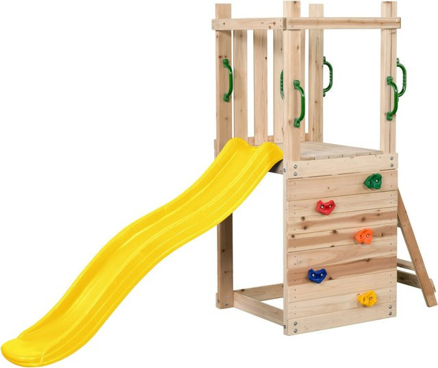 Swing King Spielturm Mari in Gelb aus FSC-zertifiziertem Holz, B/T/H: 168 x 73 x 245 cm - Bild 1