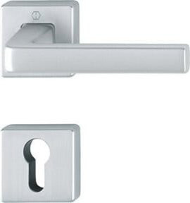 Hoppe Rosettengarnitur Dublin 1124/843KV/843KVS in Silber mit Aluminium-Finish und eckiger PZ DIN L/R D/D - Bild 1