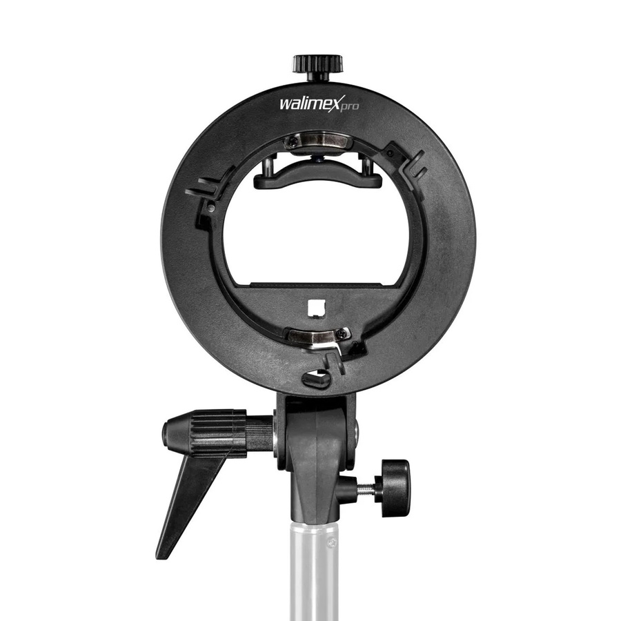 Walimex Pro Universal Systemblitzhalter S-Type für Softbox mit Bowens-Mount in Schwarz, Durchmesser: 25-52,8 mm - Bild 2
