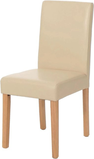 CHEFGASTRO Esszimmerstuhl Klassisch & Zeitlos in Beige aus Kunstleder mit Kautschukholz-Beinen, B/T/H: 43 x 43 x 90 cm, Sitzhöhe: 45 cm - Bild 1