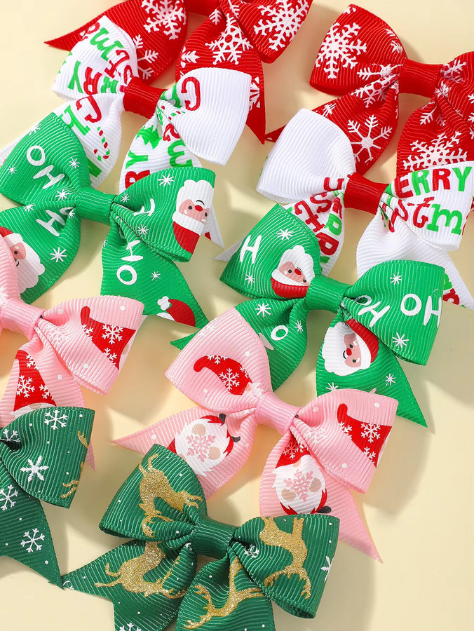 10 Stück Kinder Haarschleifen Clips, Schneeflocke, Haarschmuck - Bild 2