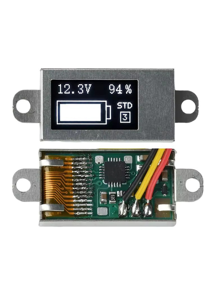 diymore Mini Digitales Spannungs- und Batteriemessgerät DC 0-30V mit 0,5-Zoll OLED-Display, Silber, Einstellbar 1-6S mit Prozentuale Batterieanzeige - Bild 1