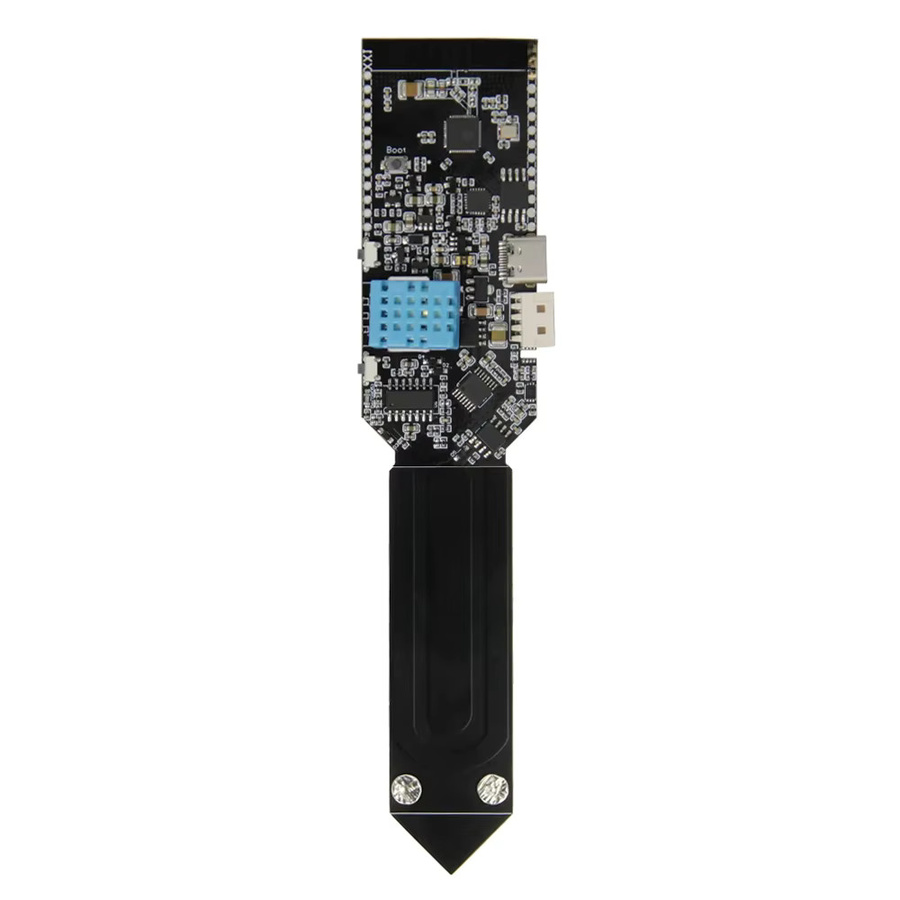 LILYGO TTGO T-Higrow ESP32 WiFi Bluetooth Sensor mit DHT11 Boden Temperatur und Feuchtigkeit sowie photometrischem Elektrolyt Sensor in Schwarz - Bild 1