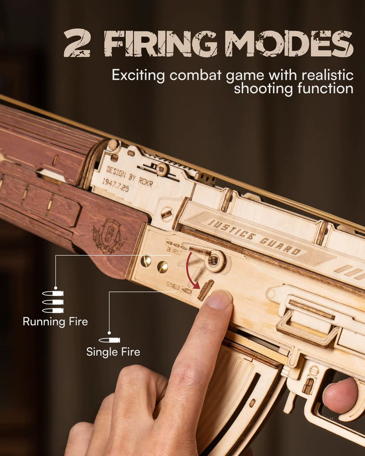 Robotime Rokr Automatisches Gewehr AK47, 3D-Holzpistole, Holzpuzzle, ab 14 Jahren - Bild 5