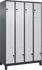 C+P Z-Spind Classic PLUS mit 8 Fächern und Füßen, Farbe: Anthrazitgrau/Lichtgrau/Schwarzgrau, B/T/H: 120 x 50 x 195 cm - Bild 1