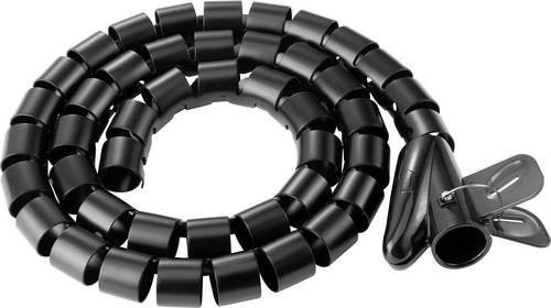 SpeaKa Professional Kabel-Bündelschlauch aus Polyurethan in Schwarz, Durchmesser: 25 mm, Länge: 1 m - Bild 1