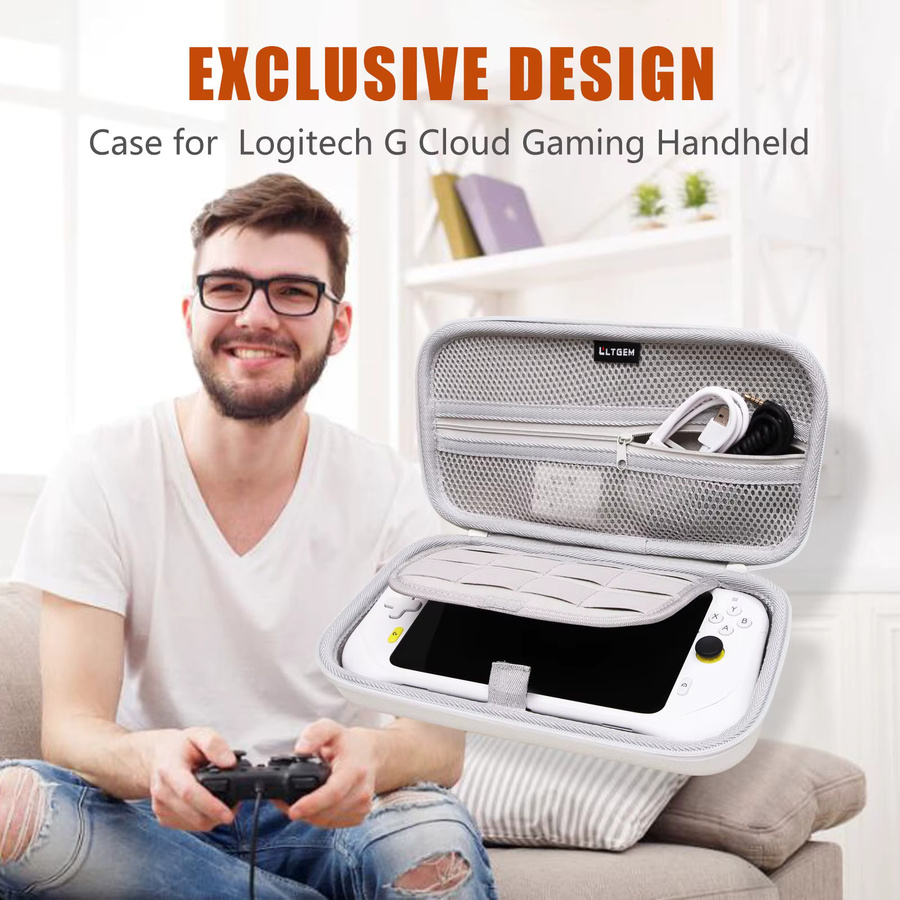 LTGEM Eva Hard Case Aufbewahrungstasche für Logitech G Cloud Handheld-Spielekonsole, Weiß - Bild 3