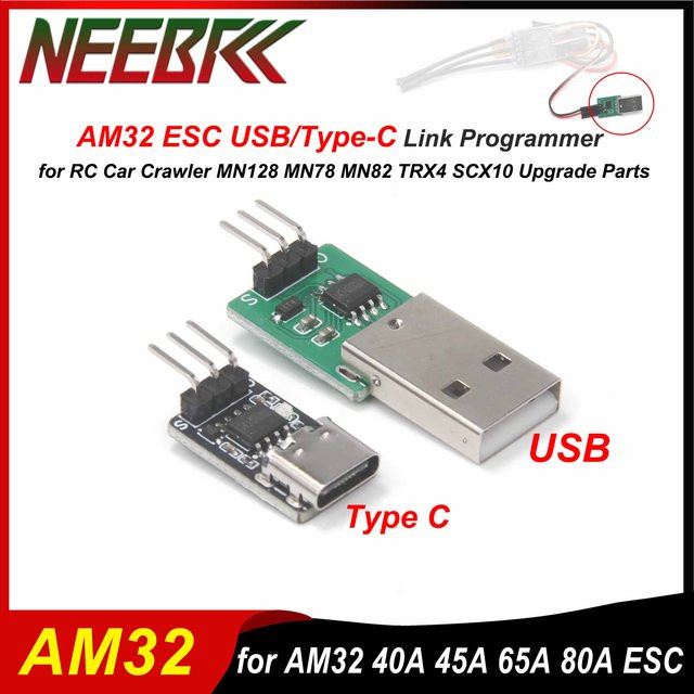 NEEBRC AM32 ESC USB Typ-C Link Programmierer Adapter für RC Auto Lkw Crawler Modelle in Grün - Bild 1