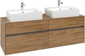 V&B Waschtischunterschrank Collaro für 2 Waschbecken in Kansas Oak, B/T/H: 160 x 54,8 x 50 cm - Bild 1
