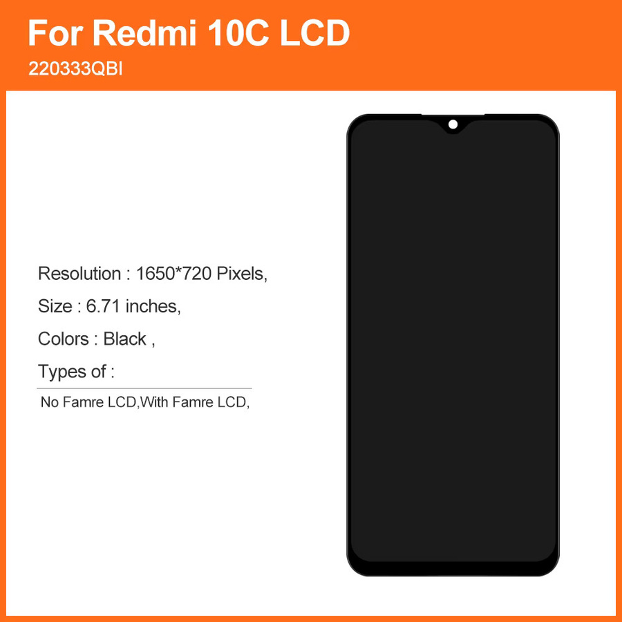 Xiaomi Redmi 10C LCD Display mit Touchscreen Digitizer Montage in Schwarz - Bild 2