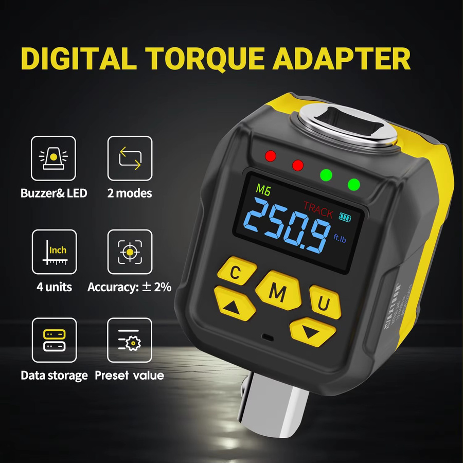 Waxtron Digitaler Drehmomentschlüssel-Adapter Set mit 1/2 Zoll, 1/4 Zoll und 3/8 Zoll Antrieb, 6–400 Nm mit ±2 % Genauigkeit - Bild 2