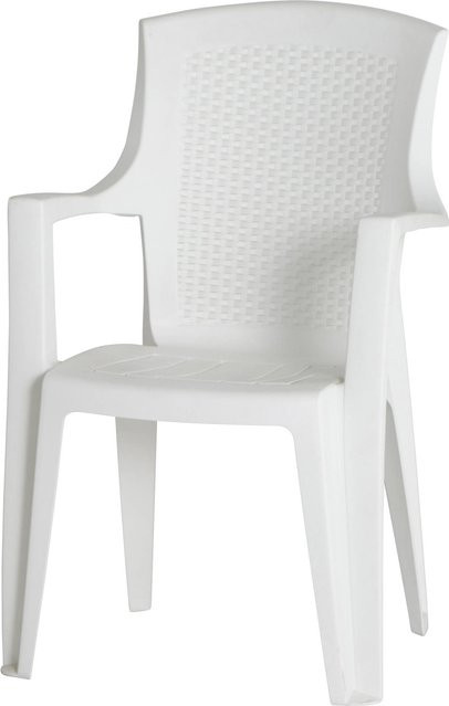 Progarden Stapelsessel Eden in Weiß mit Geflechtoptik, B/T/H: 62 x 60 x 89 cm - Bild 1