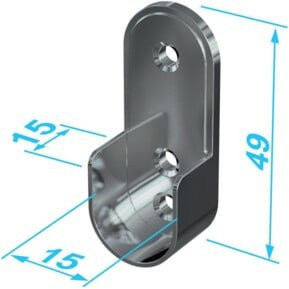 Pickhardt & Gerlach Schrankrohr-Lager für Kleiderstange, vernickelt, Silber, Durchmesser: 30 mm, Breite: 15 mm - Bild 1