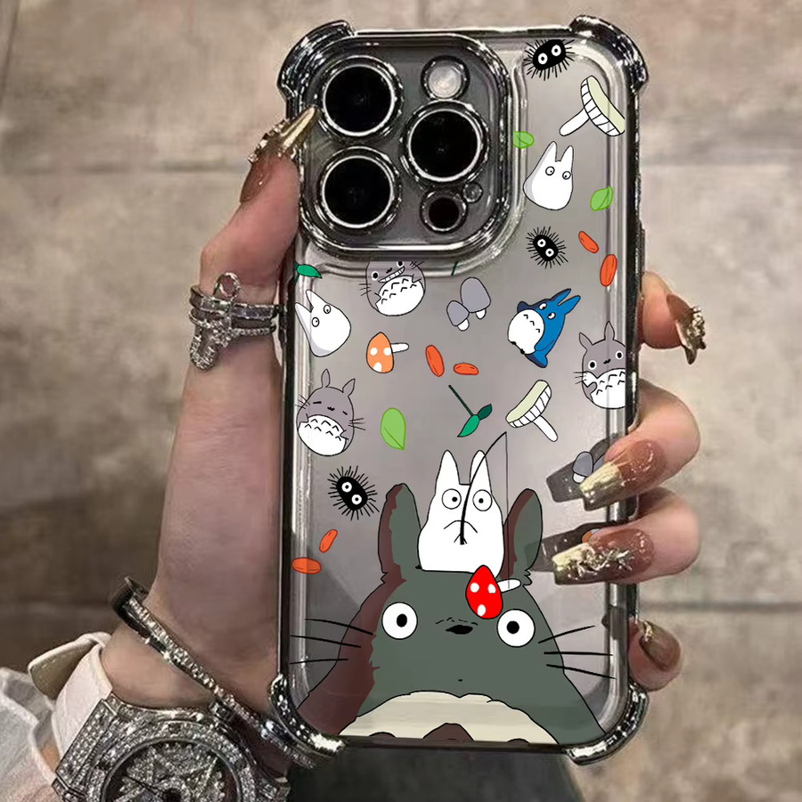 Stoßfeste und transparente Handyhülle mit Cartoon-Totoro-Design für Google Pixel 10 9 9A 8 8A 7 7A Pro XL 5G - Bild 3