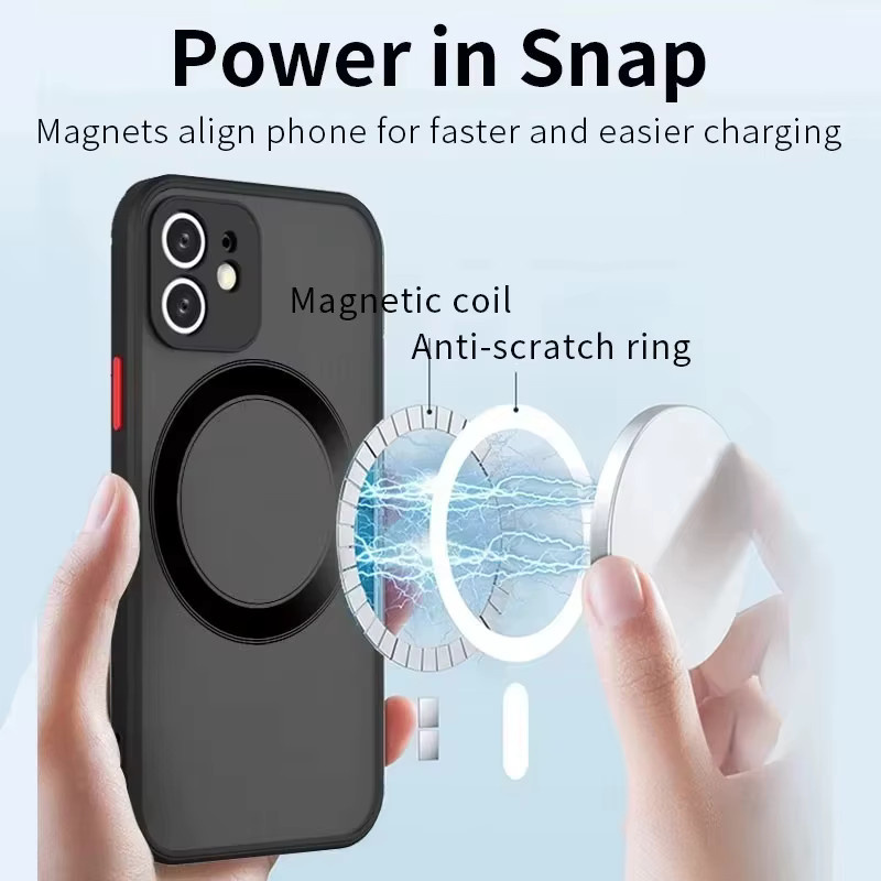 NNBILI Luxuriöse Matte Schutzhülle mit MagSafe Magnetischem Kabellosem Laden für iPhone 17 16 15 14 13 12 11 Pro Max Mini Plus Stoßfeste Hülle in Schwarz und Grün - Bild 2