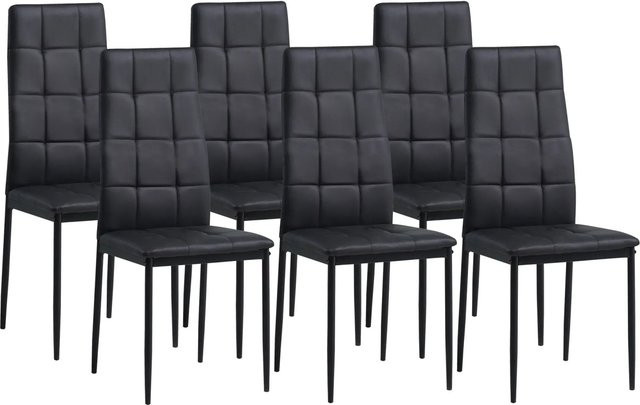 Albatros Esszimmerstühle RIMINI 6er Set Schwarz mit Kunstleder-Bezug - Bild 1