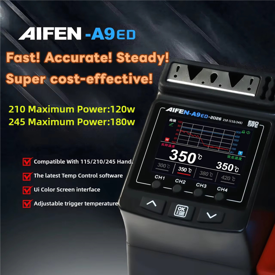 AIFEN A9ED Lötstation 180W in Schwarz mit C210 C245 Lötgriff für Handy-Reparaturen - Bild 2