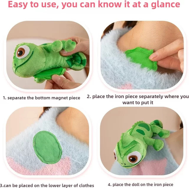 Bandai Disney Pascal Chamäleon Plüschtier in Grün - Bild 1