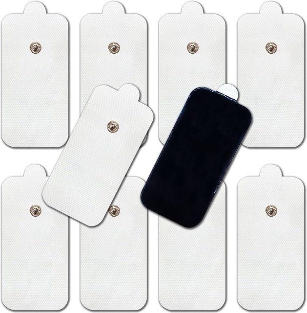 MARFLY 10er-Pack TENS-Elektrodenpads in Weiß mit 3,5-mm-Anschluss - Bild 1