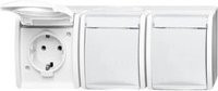 ABB Schutzkontakt-Steckdose IP44 Reinweiß (RAL 9010), 3-fach Ausführung - Bild 1