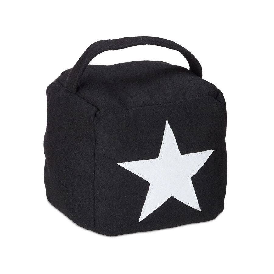Relaxdays Türstopper aus Polyester mit Sternmotiv in Schwarz und Sand, freistehend, B/T/H: 20 x 15 x 15 cm - Bild 2
