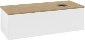 V&B Waschtischunterschrank Antao ohne Frontstruktur, Eiche Honig, Weiß lackiert, B/T/H: 120 x 50 x 50 cm - Bild 1