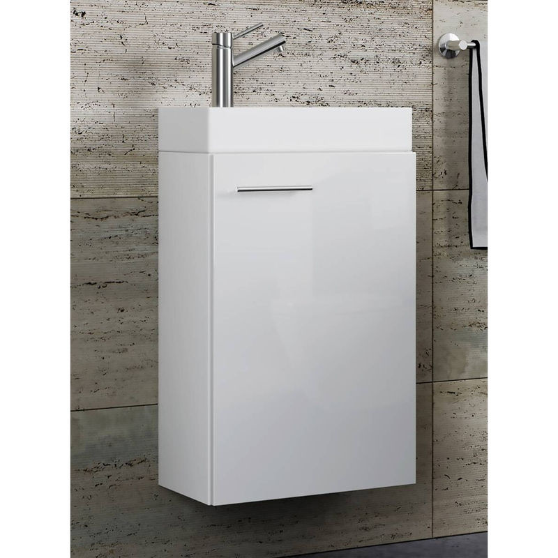 VCM Badmöbel-Set Slito 2-teilig mit Waschbecken und Waschbeckenunterschrank in Weiss, B/H/T: 41 x 68 x 22 cm - Bild 3