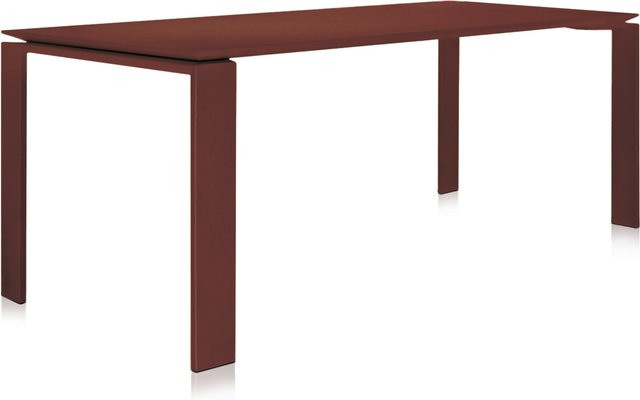 Kartell Four Tisch Soft Esstisch aus MDF-Laminat in Rot und Braun - Bild 1