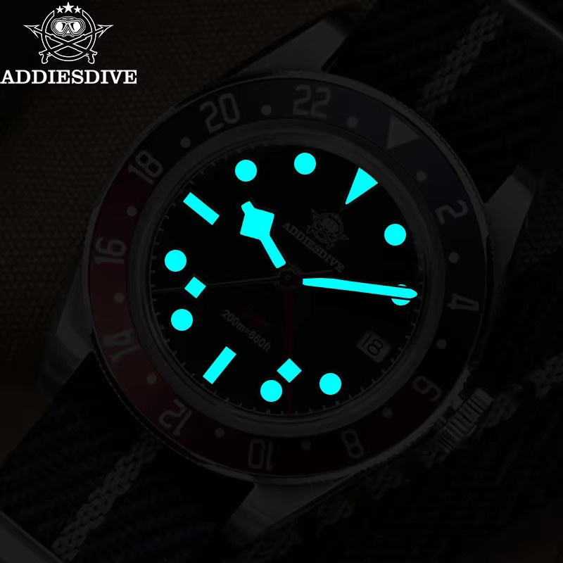 ADDIESDIVE Armbanduhr, Quarz, Edelstahl, Textil/NATO, Herren - Bild 6